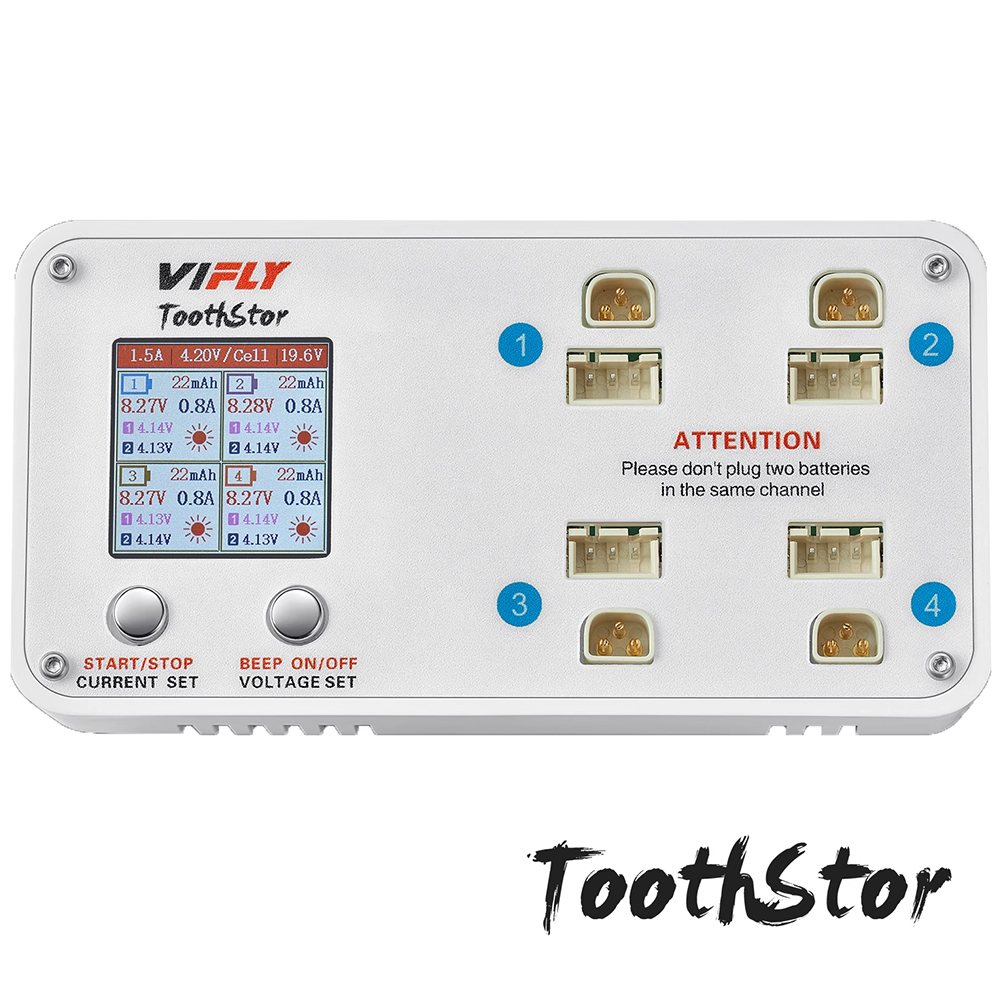 Drone Battery Balance Charger - VIFLY Toothstor 4 Channel 2S LiPo