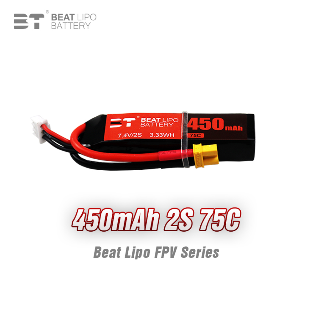 BEAT 2S 7.4V 450mAh 75C LiPo B - đánh giá và giá Drone Battery Connector