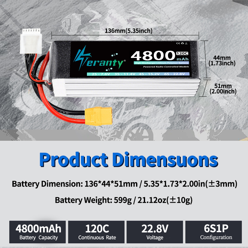 TERANTY 6S 4800mAh Lipo Batter - đánh giá và giá Drone Battery Plate