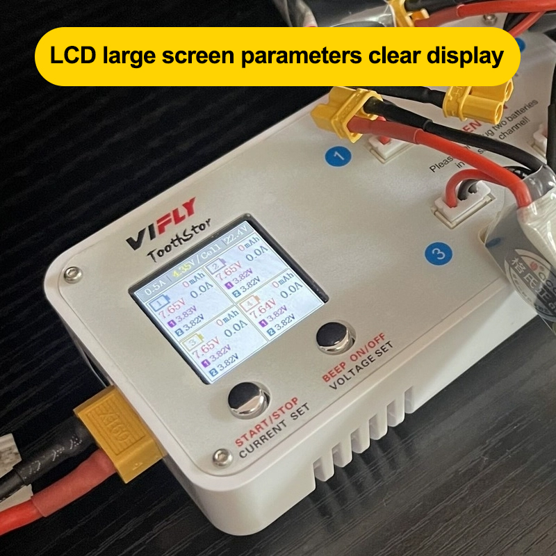 VIFLY Toothstor 4 Channel 2S L - đánh giá và giá Drone Battery Balance Charger
